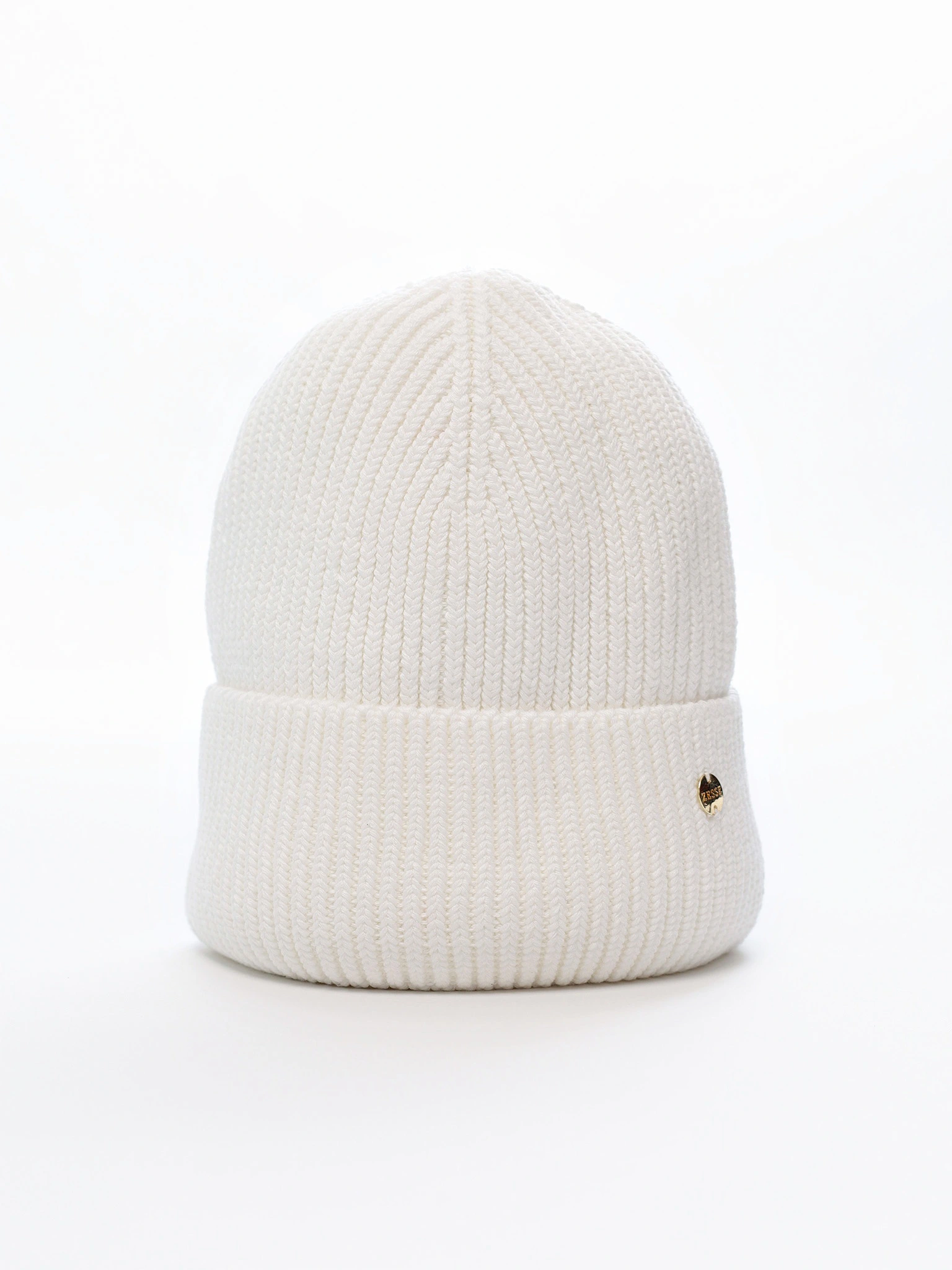 Шапка-бини из смесовой вискозы с отворотом на подкладе в ассортименте